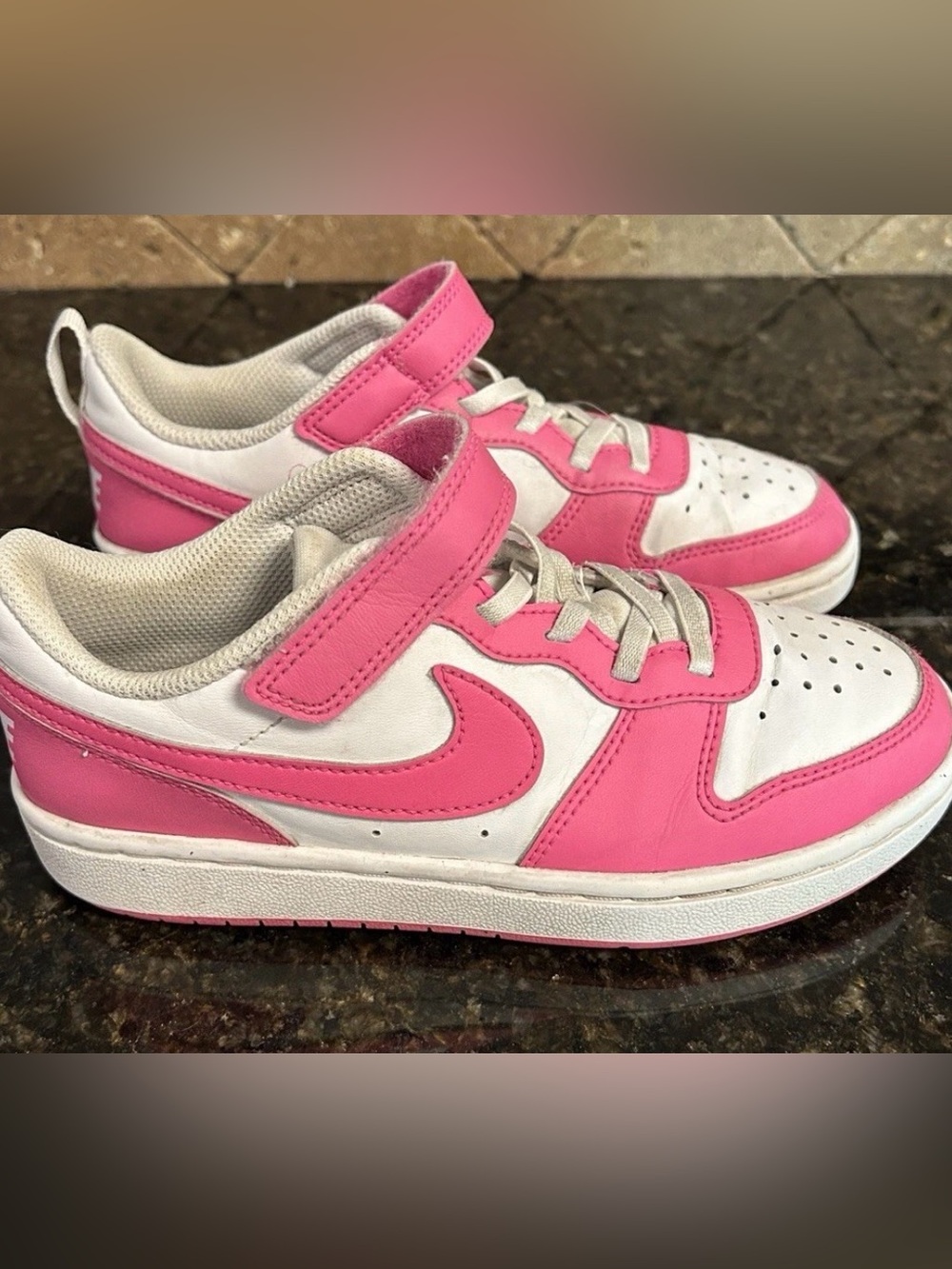 Girls Pink Nike Court bourough size 1